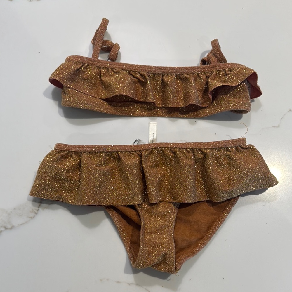 Rylee + Cru Glittery Kids Bikini Set